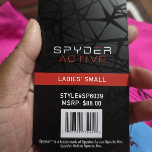 Spyder Active Pink Chafe Resistant Zip Pocket Leggings Size Small NWT - Picture 6 of 14